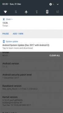小米A1正式推送安卓8.0系统：加入快充功能