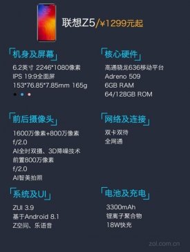 首上6GB内存 ＂新国民旗舰＂联想Z5上手