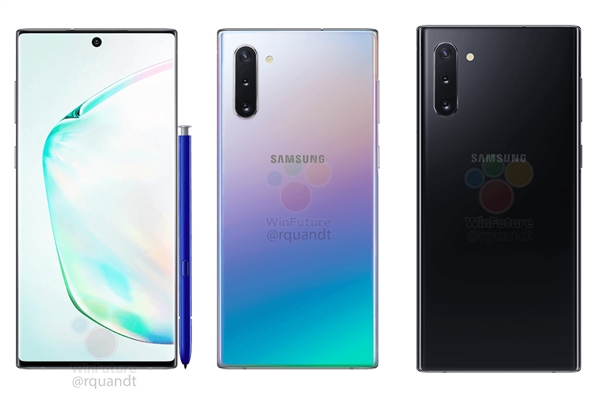 黑色、极光色<a href='https://www.samsung.com/cn/' target='_blank'><u>三星</u></a>Note 10 Plus官方图曝光:砍掉Bixby按键、后置四摄