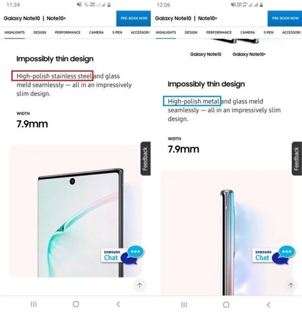 <a href='https://www.samsung.com/cn/' target='_blank'><u>三星</u></a>Galaxy Note 10系列宣传片出错：铝中框被宣传成不锈钢