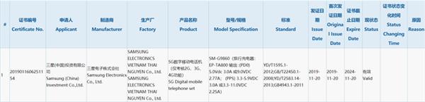 稳了!<a href='https://www.samsung.com/cn/' target='_blank'><u>三星</u></a>Galaxy S11入网：骁龙865+120Hz刷新率