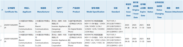 Redmi Note 10？<a href='http://www.mi.com/' target='_blank'><u>小米</u></a>5G新机入网：支持33W快充