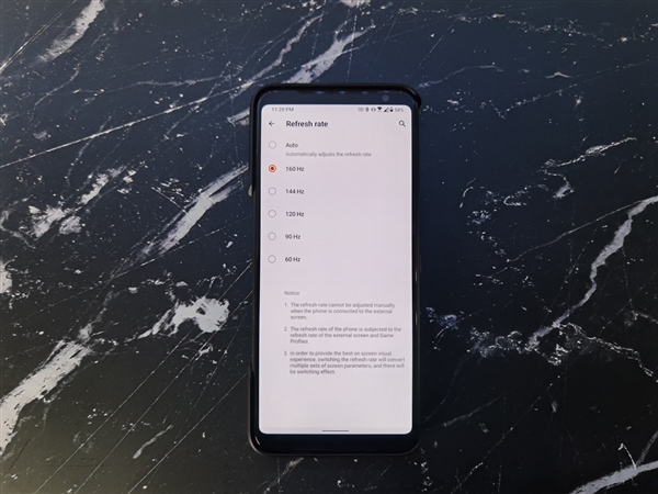 业界独一份！ROG游戏手机3 160Hz刷新率被激活