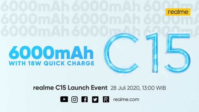 realme C15即将发布：6000mAh电池 支持18W快充