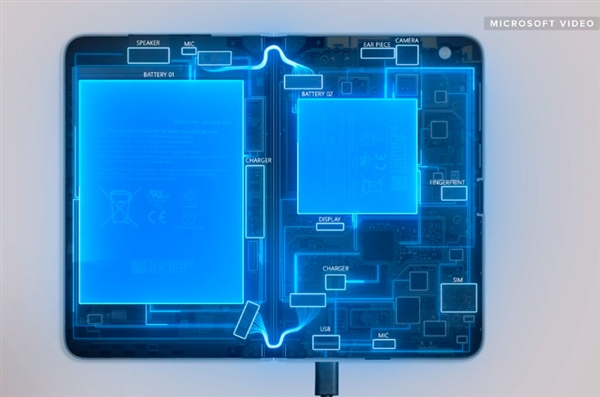 微软双屏安卓手机Surface Duo内部构造首度曝光