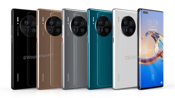 <a href='https://www.huawei.com/cn/?ic_medium=direct&ic_source=surlen' target='_blank'><u>华为</u></a>Mate40 Pro多色高清渲染图曝光：屏占比提升、奥利奥四摄