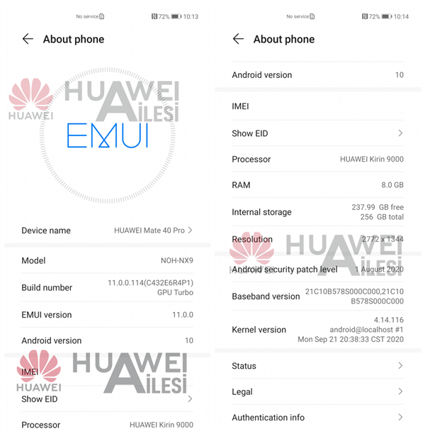 <a href='https://www.huawei.com/cn/?ic_medium=direct&ic_source=surlen' target='_blank'><u>华为</u></a>Mate40 Pro系统截图曝光：麒麟9000加持、2K分辨率双挖孔屏