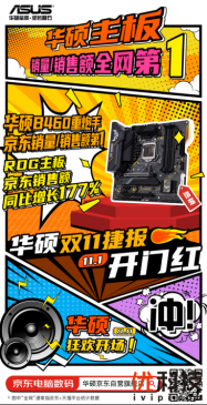 华硕主板双11开门红销量/销售额全网第一