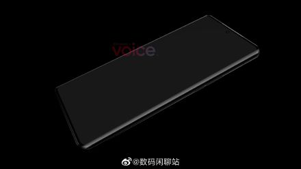 华为P50 Pro正面渲染图曝光：居中打孔 双曲面屏