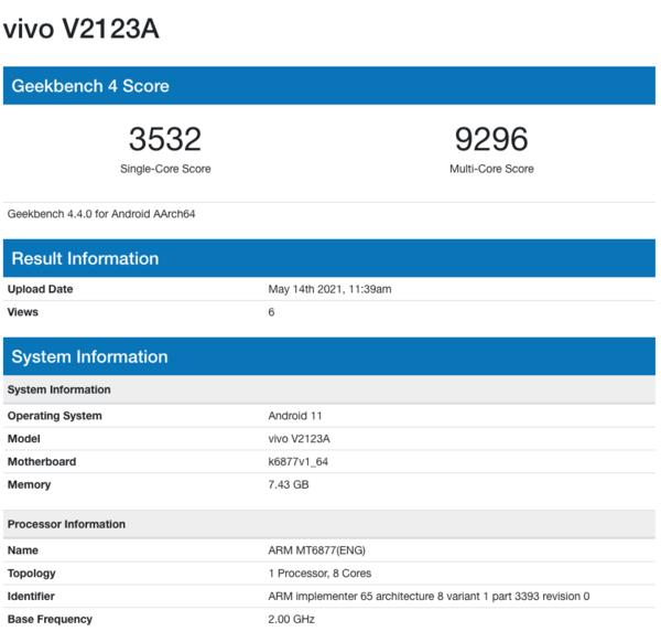 抢首发？vivo新机亮相跑分网站：天玑900芯加持