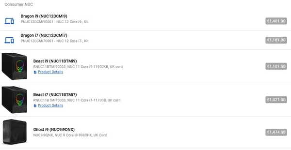 价格破万！Intel 12代NUC迷你机至尊版泄露：首次可升级CPU