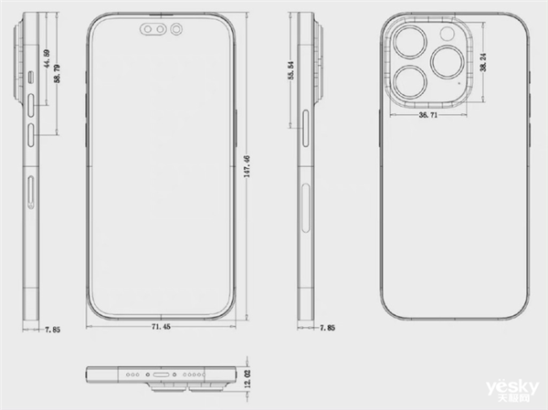 iPhone 14 Pro前瞻：工业设计感人 感叹号挖孔巨大