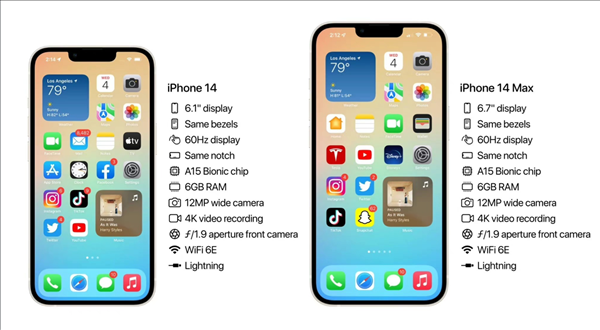 标准版成丐中丐！iPhone 14系列配置图出炉