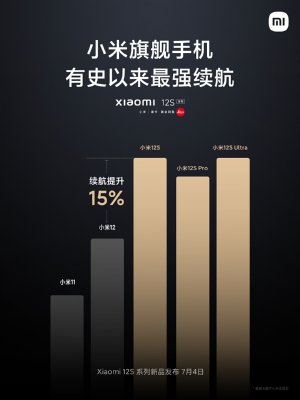 骁龙8+稳了 小米12S三款手机续航公布：中杯、超大杯亮眼