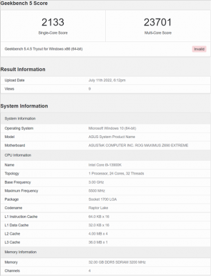 Intel 13代旗舰i9-13900K直冲5.5GHz：双重碾压锐龙9