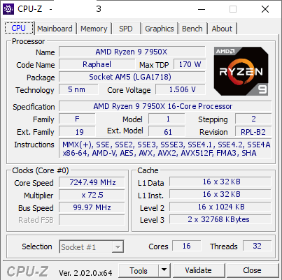 Zen4暴走:锐龙9 7950X单核猛超7.2GHz!八核跑出6.5GHz