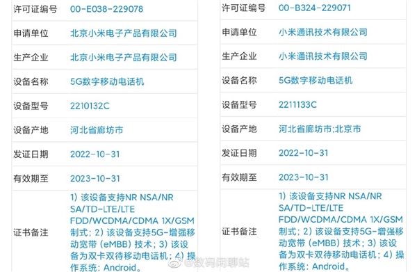 要抢骁龙8 Gen2首发！<a href='http://www.mi.com/' target='_blank'><u>小米</u></a>13已三证齐全 最快月底见