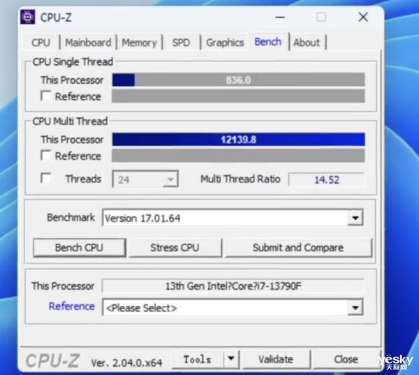 英特尔酷睿i7-13790F来了！单核跑分远超12代酷睿i9
