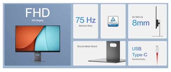 <a href='https://www.oneplus.com/cn' target='_blank'><u>一加</u></a>显示器E 24上市：24寸IPS屏、18W PD输出