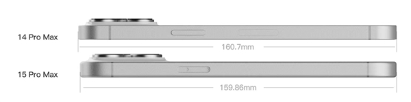 iPhone 15 Pro Max渲染图出炉：对比14 Pro Max边框更窄、机身更厚