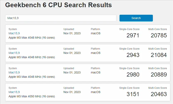 苹果M3 Max首个跑分出炉：比M2 Max提升45%！