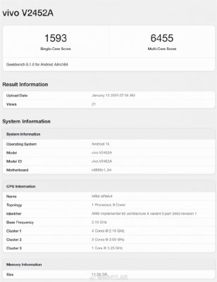 iQOO Z10 Turbo现身跑分平台：确认搭载天玑8400处理器