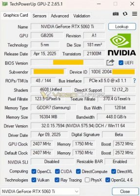 3599元起买吗！RTX 5060 Ti 16GB完整规格流出
