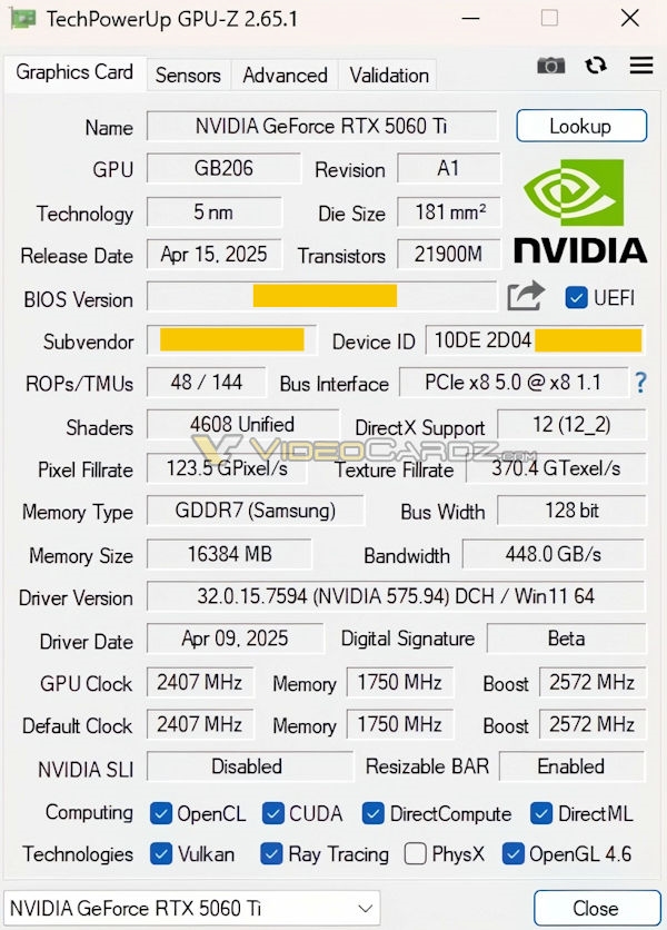 3599元起买吗！RTX 5060 Ti 16GB完整规格流出