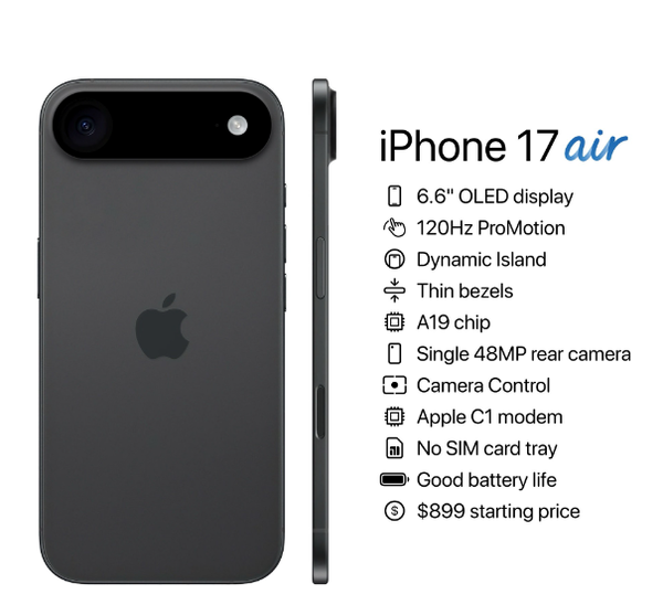 iPhone 17 Air五大特点：今年最特殊的<a href='https://www.apple.com/cn/' target='_blank'><u>苹果</u></a>手机