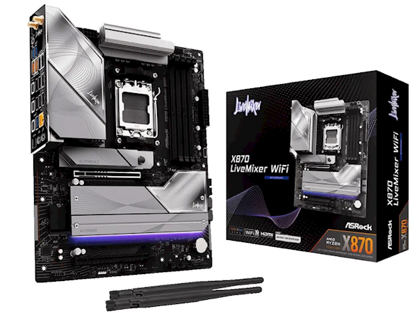 妖厂华擎出手！推出X870 LiveMixer主板：25个USB接口