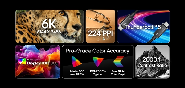 全球首款！LG推出6K雷电5显示器：售价约14000元