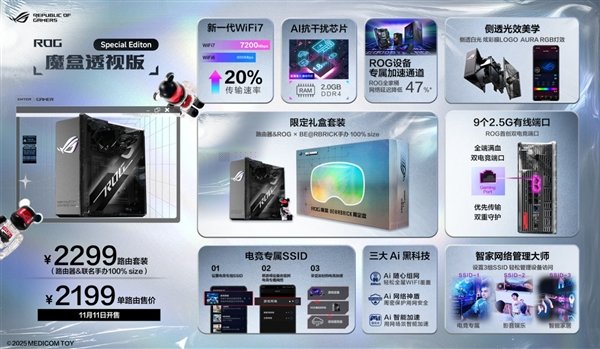 ROG新品超玩会，ROG魔盒BE@RBRICK路由礼盒与ROG八爪鱼7 AI电竞路由重磅来袭