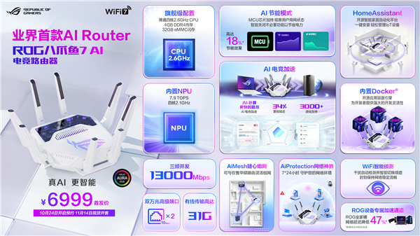 ROG新品超玩会 ROG魔盒BE@RBRICK路由礼盒与ROG八爪鱼7 AI电竞路由重磅来袭