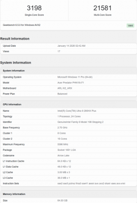 Intel旗舰Ultra 9 290HX Plus曝光：移动端逼近桌面9950X3D！
