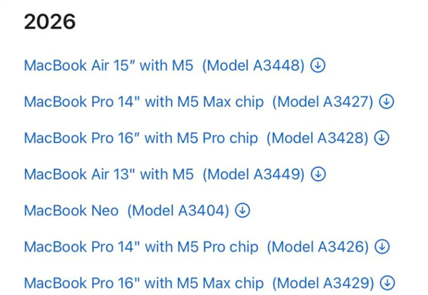<a href='https://www.apple.com/cn/' target='_blank'><u>苹果</u></a>最便宜笔记本提前现身：将定名MacBook Neo！