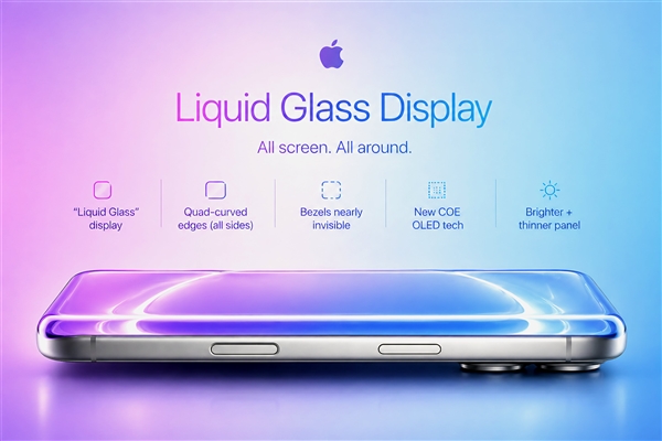 <a href='https://www.apple.com/cn/' target='_blank'><u>苹果</u></a>首款曲面屏手机！iPhone 20 Pro系列来了：史上最大改款