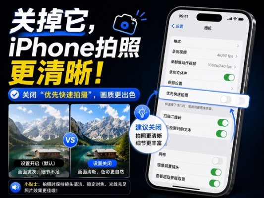 iPhone拍照总是模糊：这项默认设置建议关掉