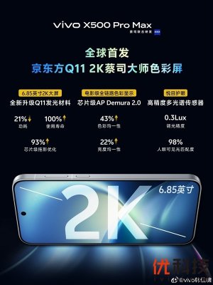 vivo X500 Pro Max核心配置全曝光：2K大屏+17EV超动态主摄